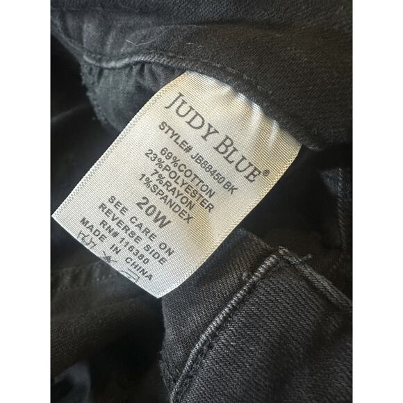 Judy Blue High Rise Skinny Black Denim Jeans Jb88450 Women's Plus Size 20W 20 - Picture 6 of 14